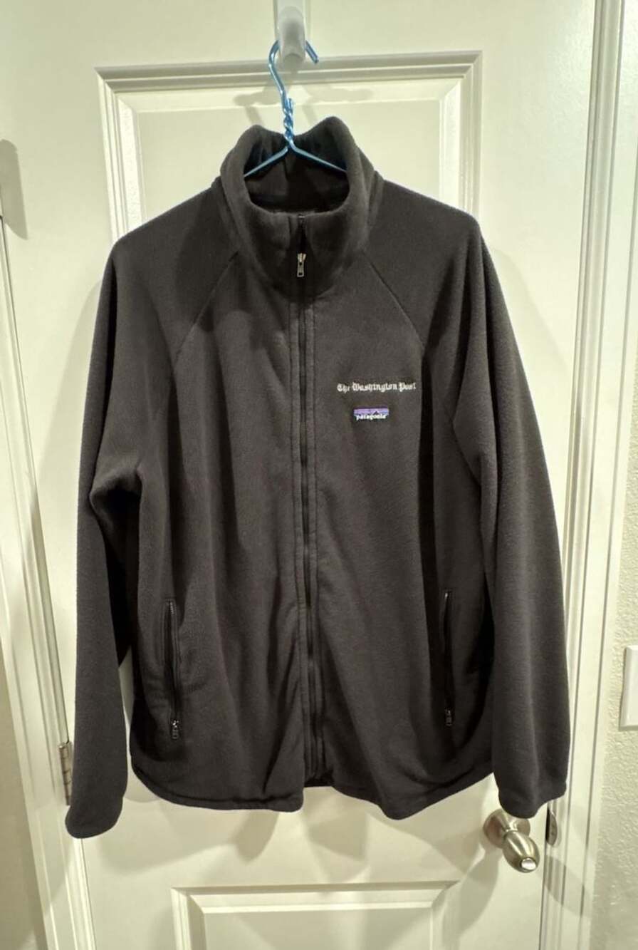 Patagonia Fleece Jacket Size XL Black The Washington Post Embroidered